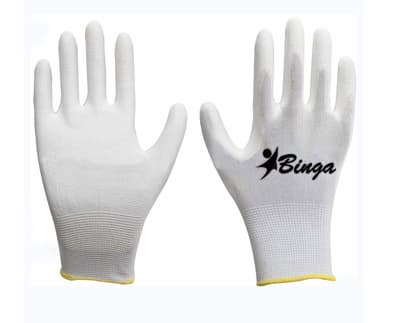 PU Coated 13G Polyster Shell Labor Safety Glove